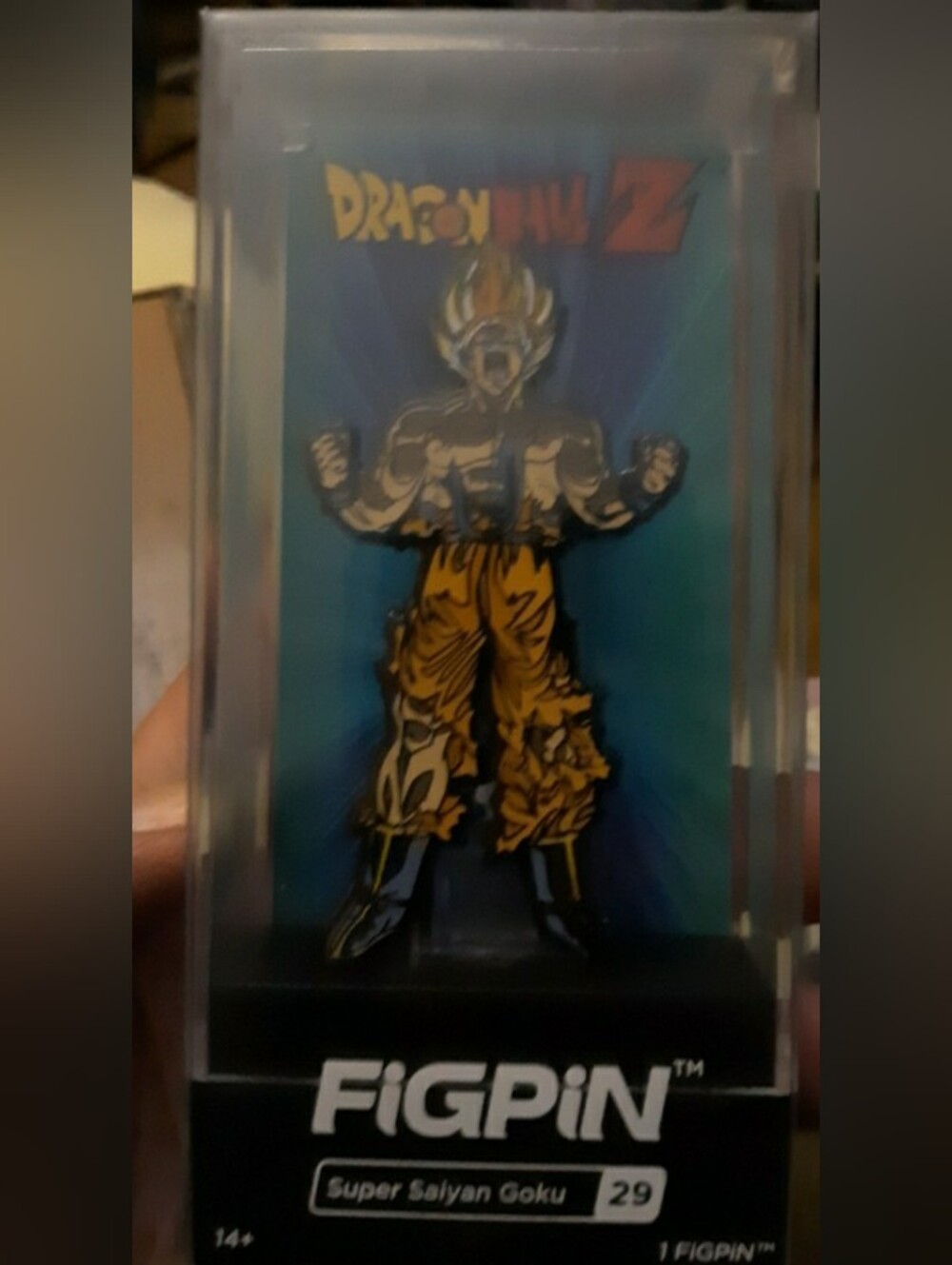 Dragon Ball Z Super Saiyan Display Pin - Yellow & Blue